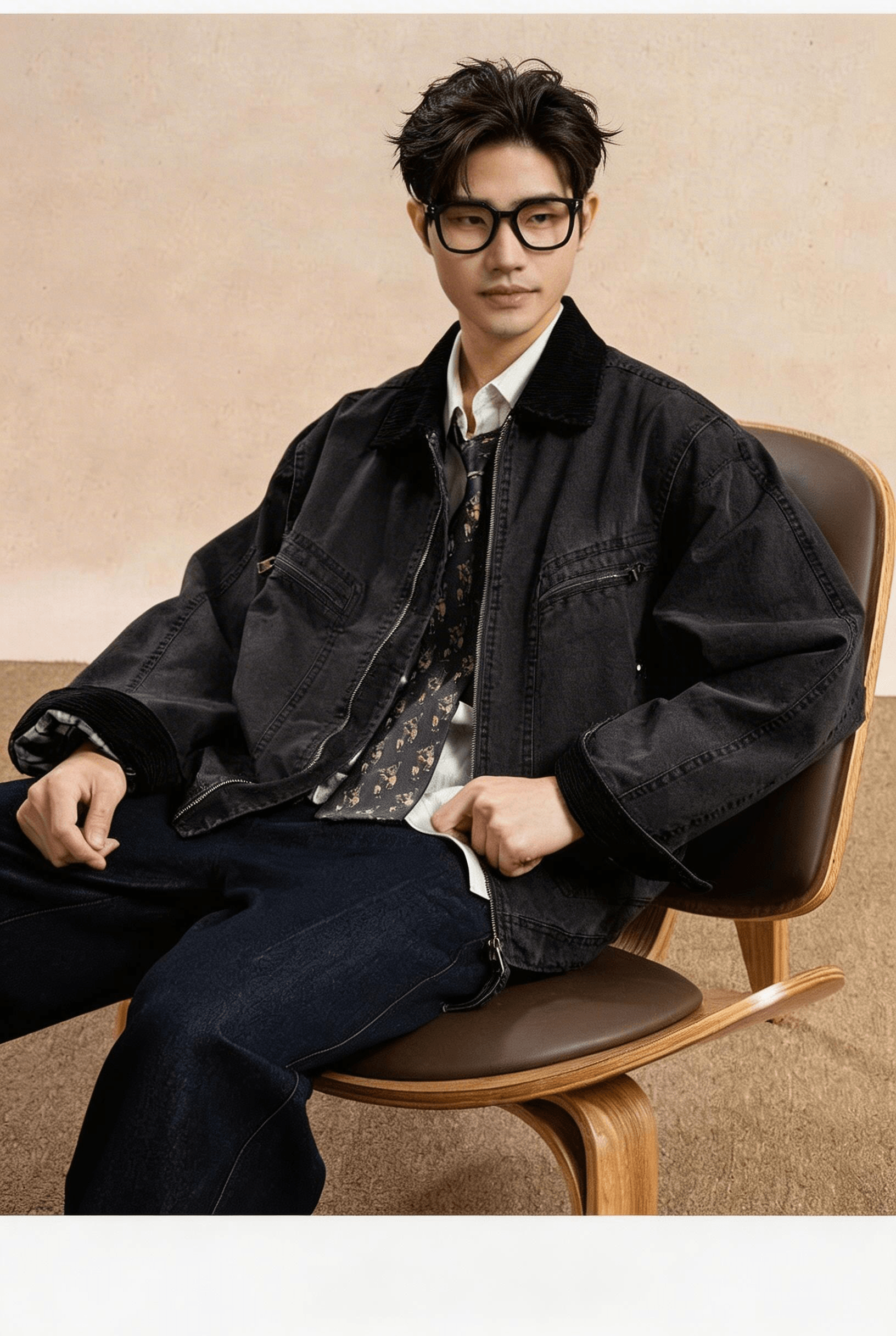 Men's Retro Washed Cotton Cargo Jacket  Oversized Korean Fashion Streetwear  Casual Loose Short Bomber Outerwear