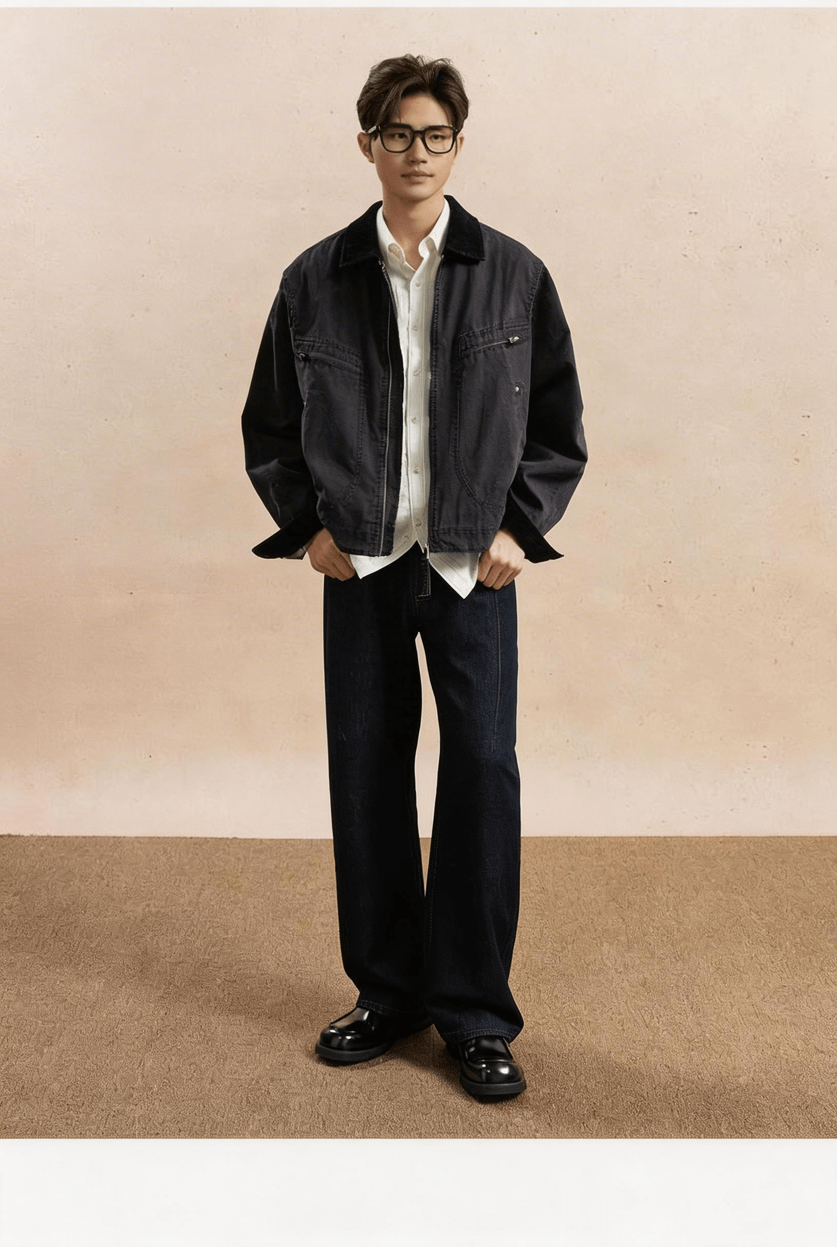 Men's Retro Washed Cotton Cargo Jacket  Oversized Korean Fashion Streetwear  Casual Loose Short Bomber Outerwear