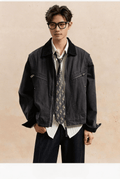 Men's Retro Washed Cotton Cargo Jacket  Oversized Korean Fashion Streetwear  Casual Loose Short Bomber Outerwear