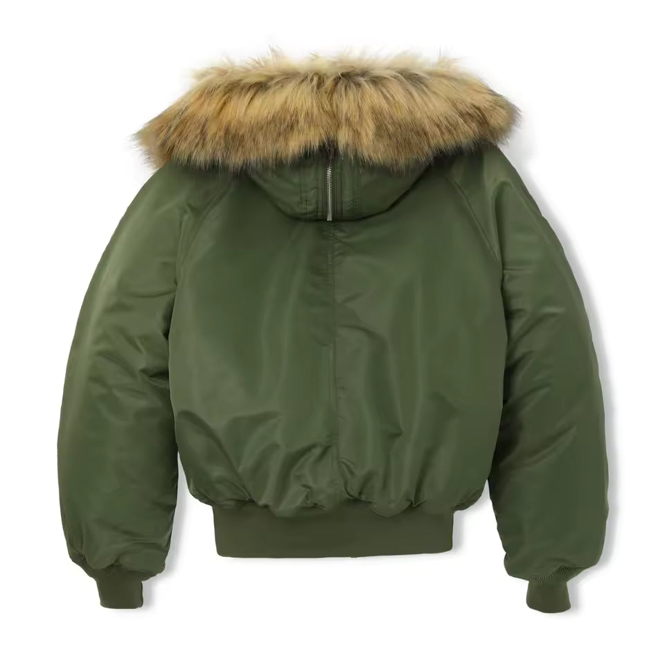 Vintage US Air Force N2b Flight Bomber Fur Jacket Waterproof Tactical Military Pilot Army Padded Aviator Retro Coat For Men