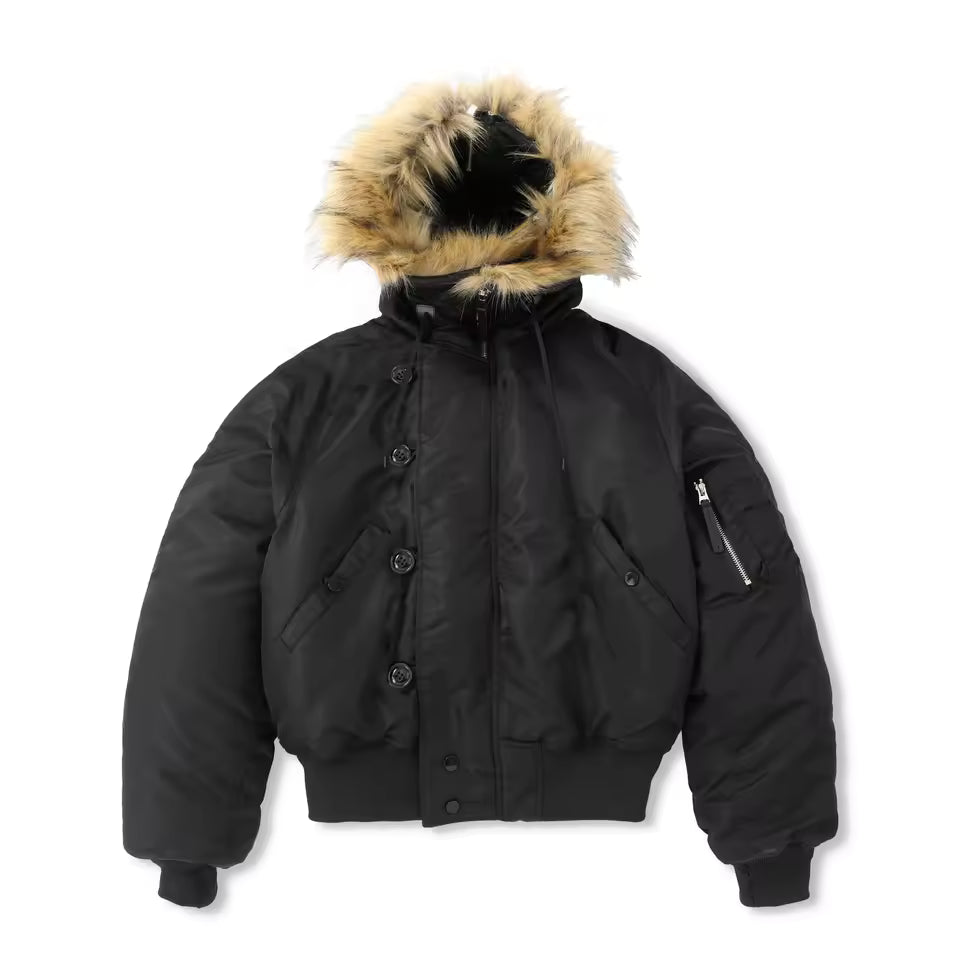 Vintage US Air Force N2b Flight Bomber Fur Jacket Waterproof Tactical Military Pilot Army Padded Aviator Retro Coat For Men