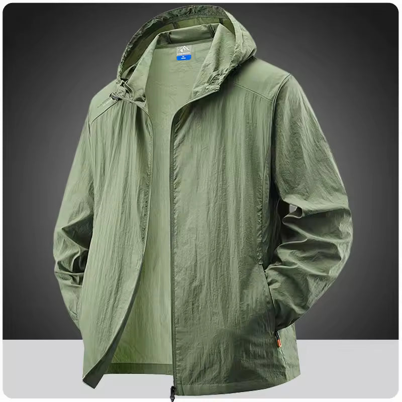 Outdoor Thin Waterproof Hiking Jackets Men Fishing Cycling Hooded Gym Sports Running Sunscreen Coats Men's Sun-Protective Jacket