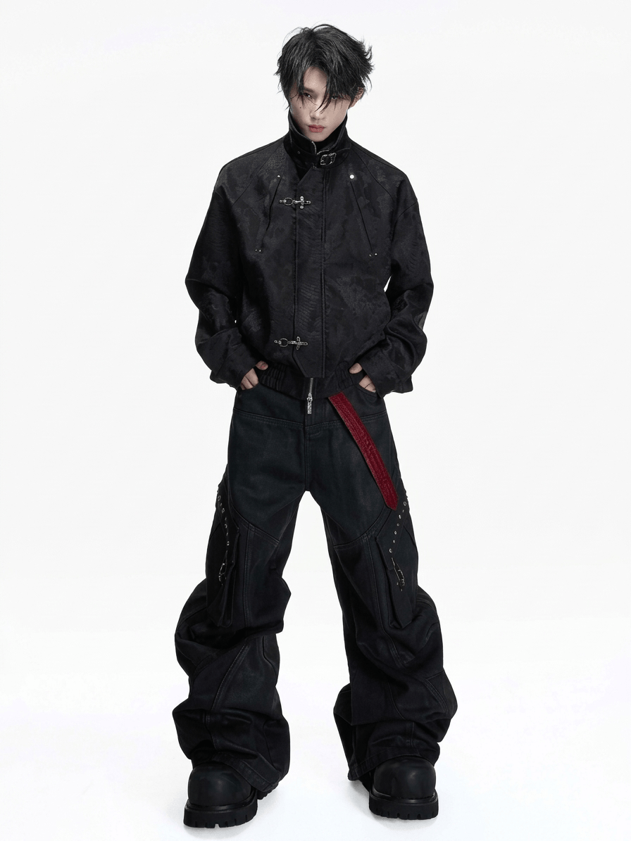 Exotic Snakeskin Print Men's Leather Jacket Luxury Designer Cropped Moto Coat  2026 Spring Fashion