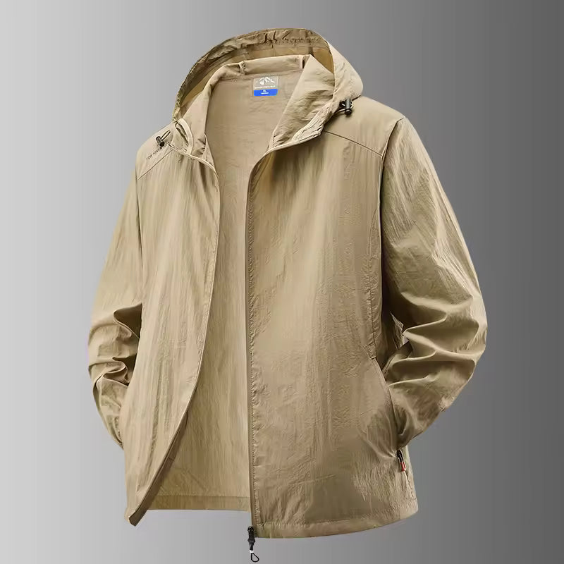 Outdoor Thin Waterproof Hiking Jackets Men Fishing Cycling Hooded Gym Sports Running Sunscreen Coats Men's Sun-Protective Jacket