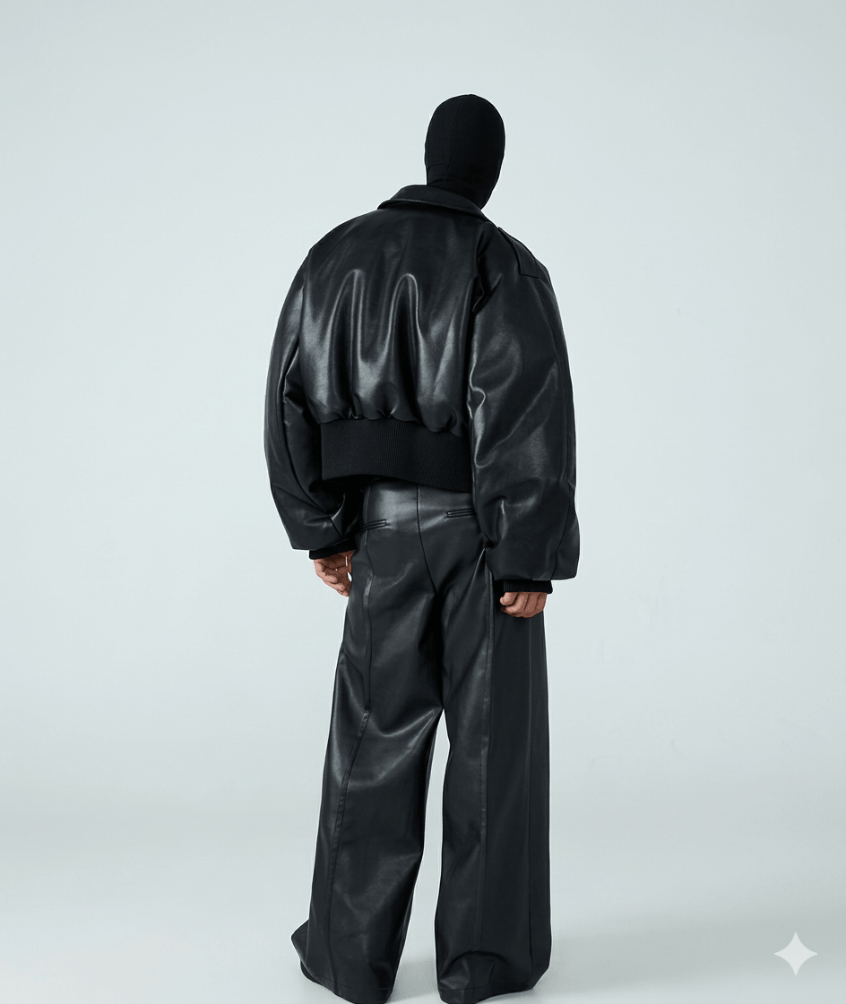 Autumn Winter Short Black PU Leather Jacket for Men - Thick Warm Designer Streetwear Coat with Zipper