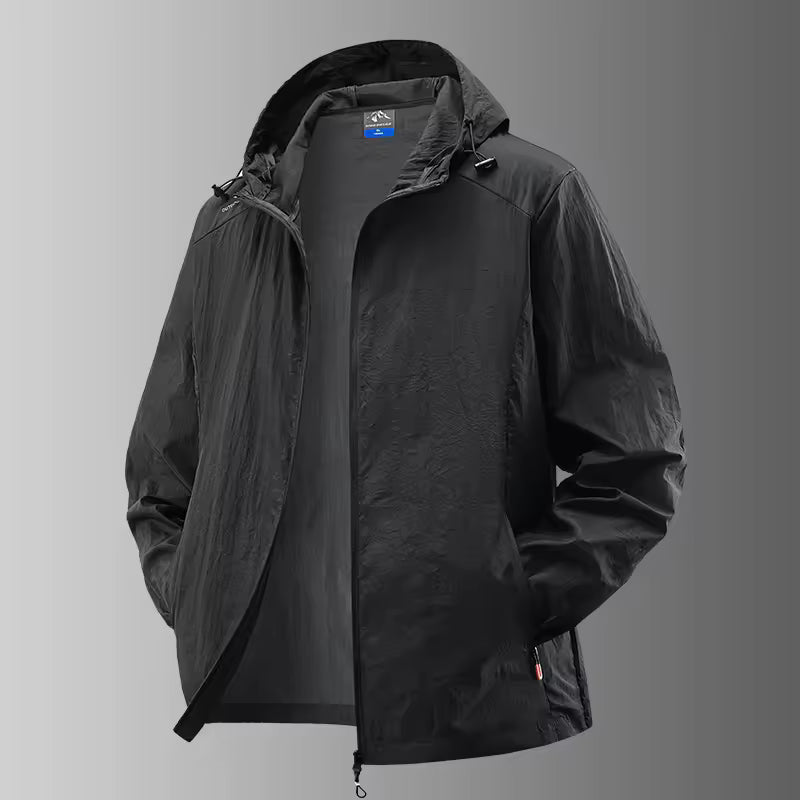 Outdoor Thin Waterproof Hiking Jackets Men Fishing Cycling Hooded Gym Sports Running Sunscreen Coats Men's Sun-Protective Jacket
