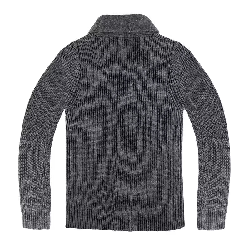 Men's Winter Cardigan Sweater Slim Fit Shawl Collar Outwear Sweatercoat Fashion Male Knit Button Up Wool Cardigan With Pockets