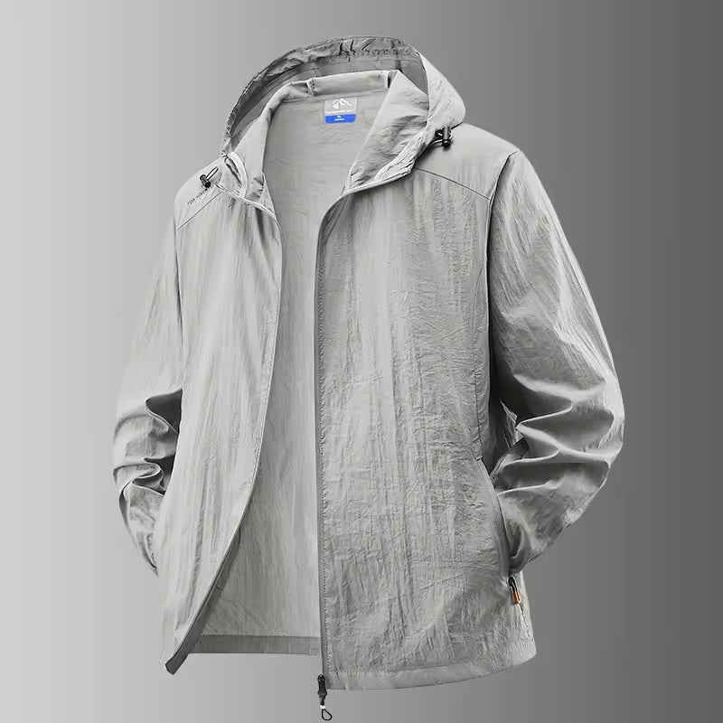 Outdoor Thin Waterproof Hiking Jackets Men Fishing Cycling Hooded Gym Sports Running Sunscreen Coats Men's Sun-Protective Jacket
