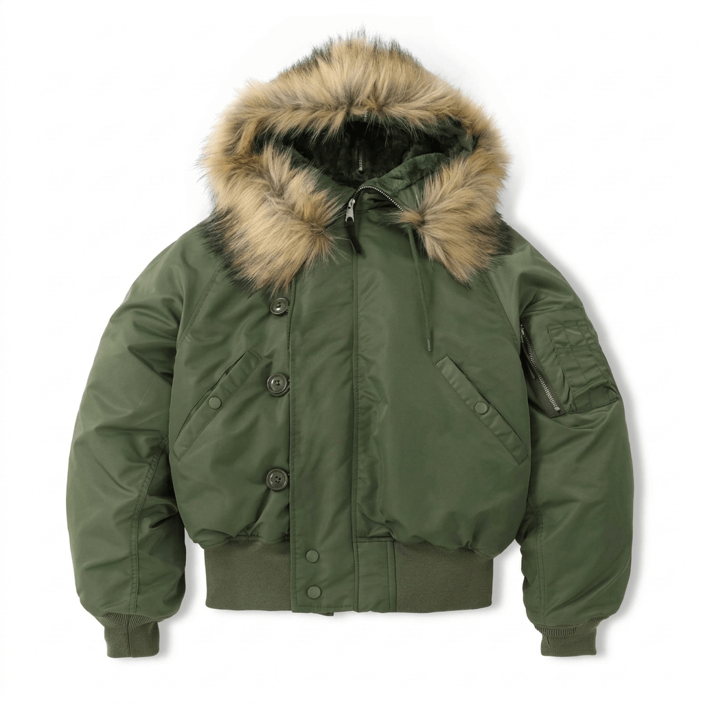 Men’s Tactical Military Flight Jacket  Waterproof Retro Aviator Bomber  Thickened Winter Pilot Coat with Faux Fur Trim