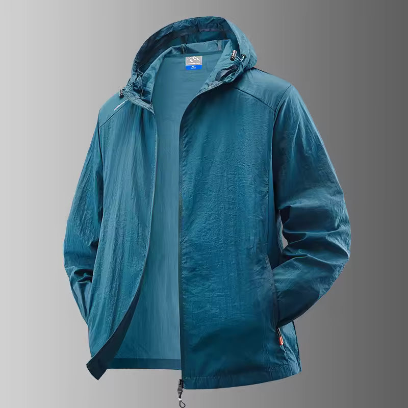 Outdoor Thin Waterproof Hiking Jackets Men Fishing Cycling Hooded Gym Sports Running Sunscreen Coats Men's Sun-Protective Jacket