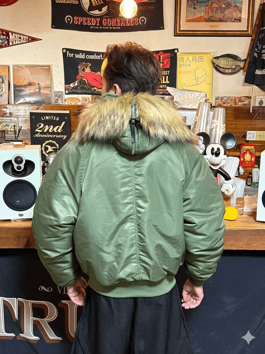 Men’s Tactical Military Flight Jacket  Waterproof Retro Aviator Bomber  Thickened Winter Pilot Coat with Faux Fur Trim