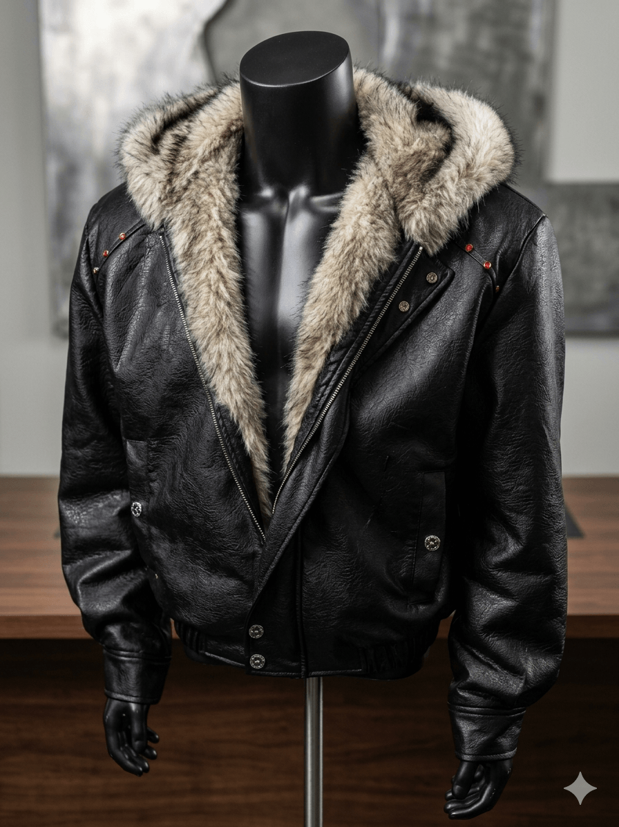 Unisex Vintage PU Leather Winter Coat with Faux Fur Collar  Thicken Warm Casual Jacket 2026 New Arrival