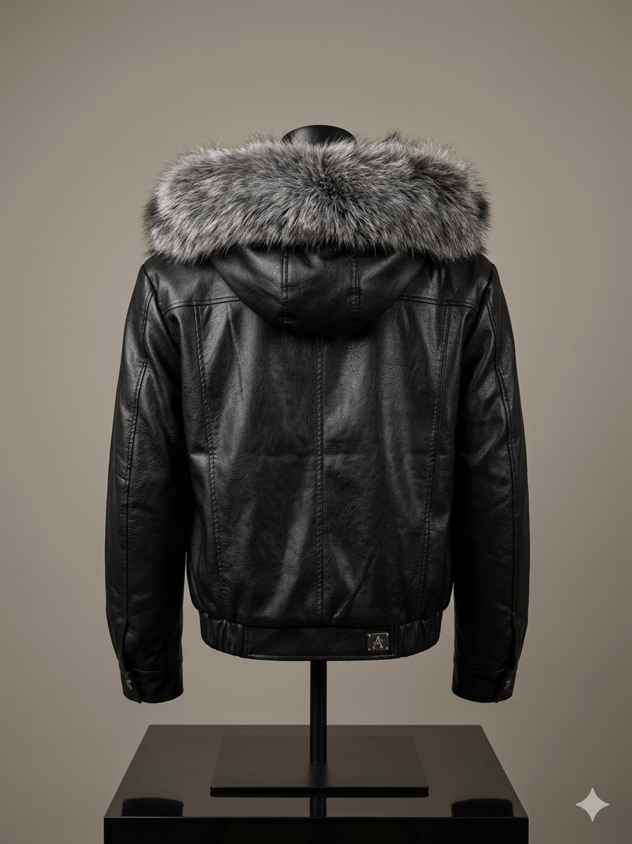 Unisex Vintage PU Leather Winter Coat with Faux Fur Collar  Thicken Warm Casual Jacket 2026 New Arrival